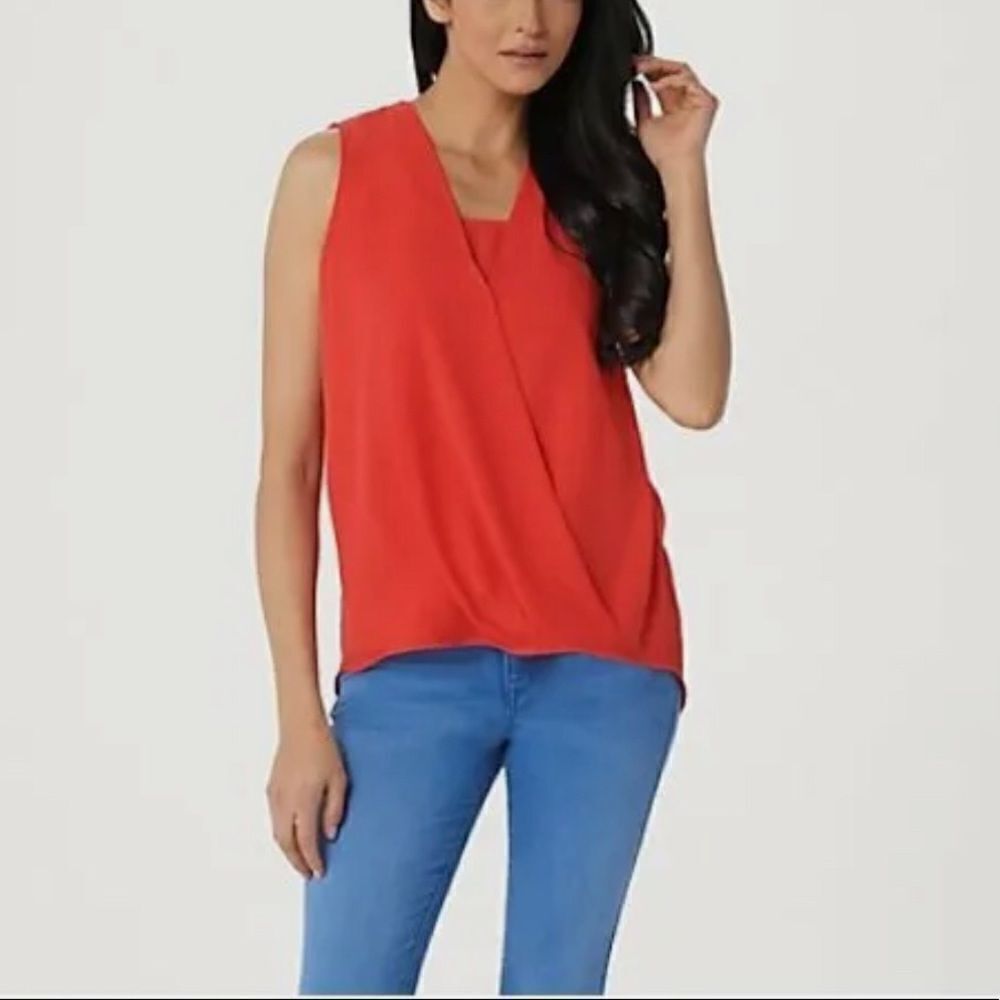 Laurie Felt Sleeveless Wrap Blouse